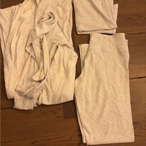 Tommy John Beige Ribbed Camisole, leggings and robe